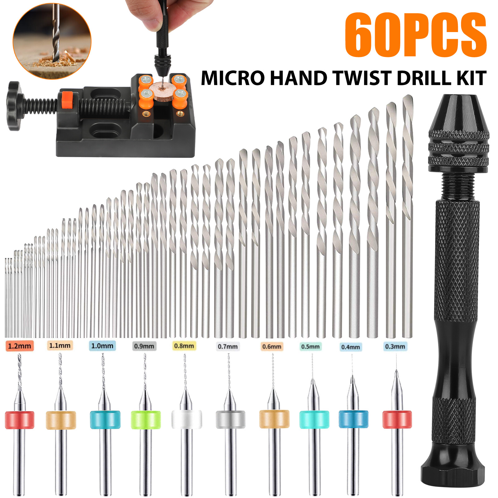 Pin Vice Micro - مجموعة من 60 قطعة من مثاقب