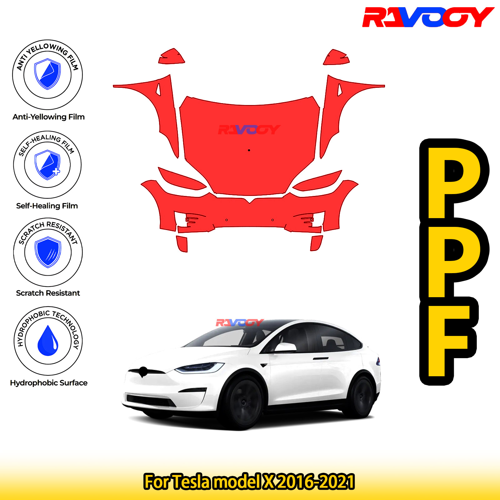 Paint Model Kit - لطراز تسلا X 2016-2021 لامع أسود
