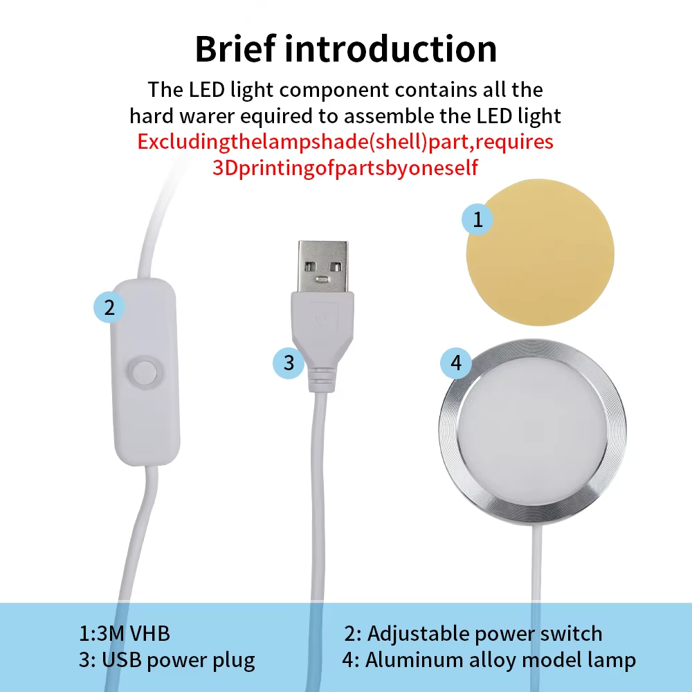 مصباح LED USB لطابعات Bambu La - مراجعة Model Kit F1 وسعره