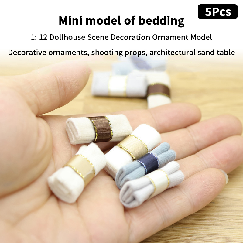 5 قطعة 1/12 دمية طقم لحاف صغير - مراجعة Model Kit House وسعره